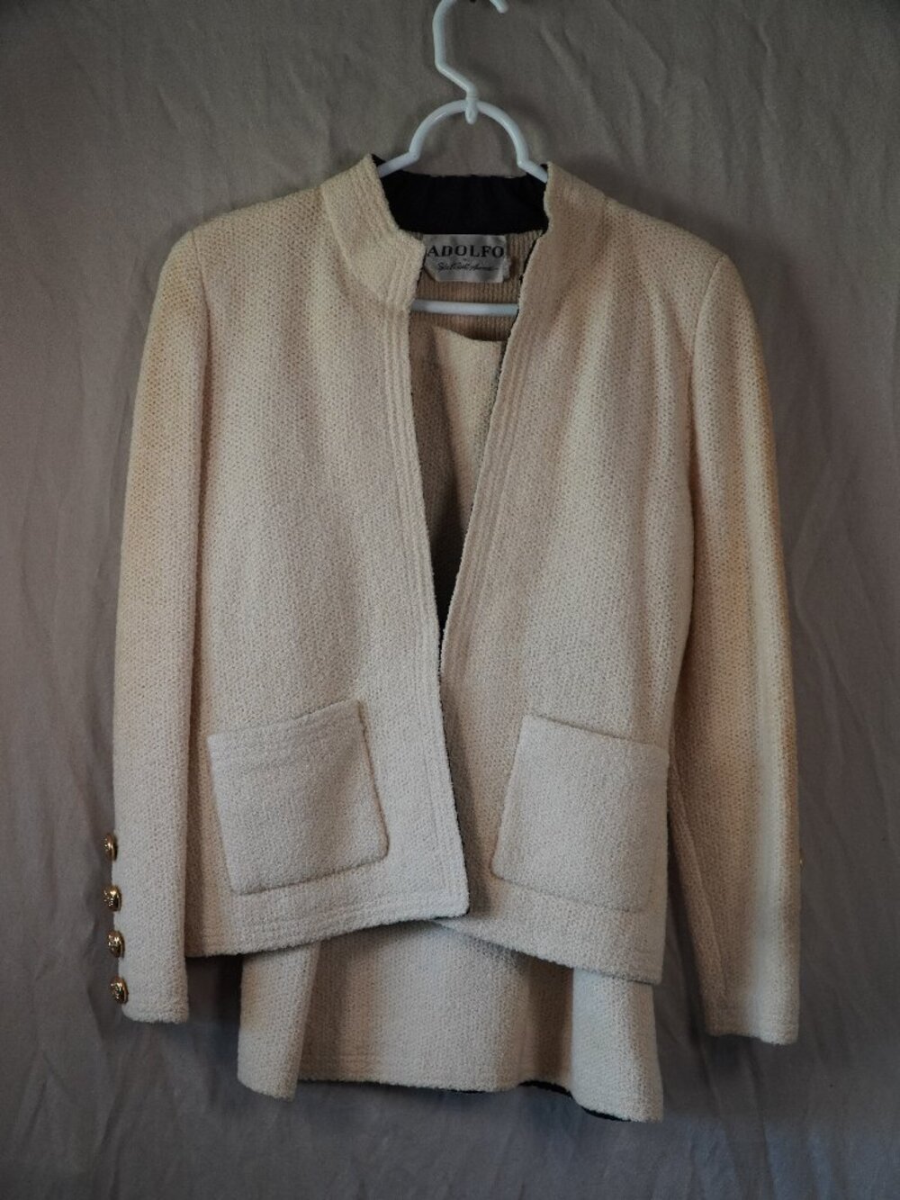 Vintage Adolfo for Saks wool blazer and midi skirt